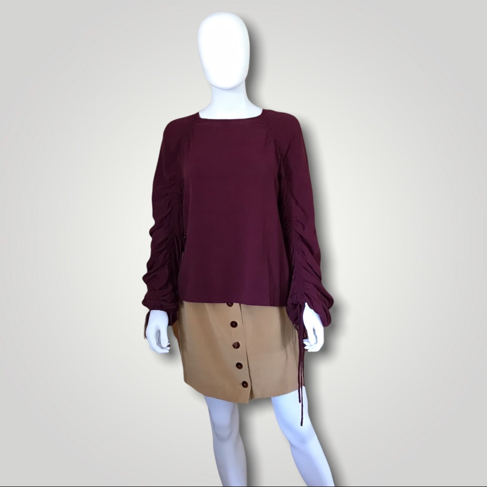 Line & Dot Serena Balloon Ruched Sleeve Top